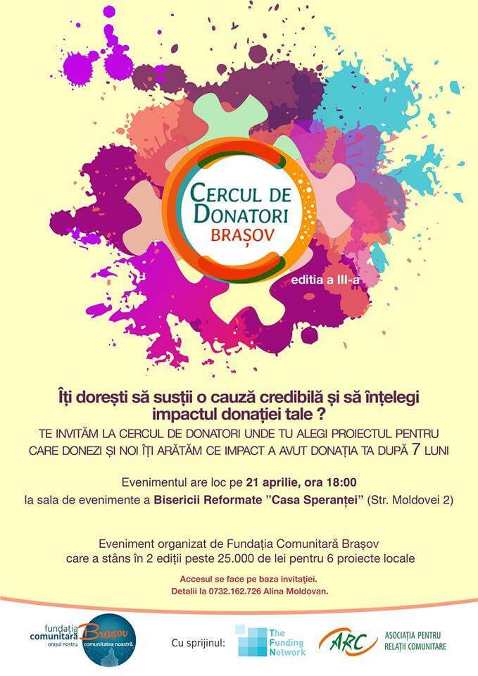 Cercul de donatori Brașov, ediția a treia - 21 aprilie 2016